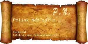 Poliak Nátán névjegykártya